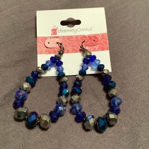 Blue beaded earrings